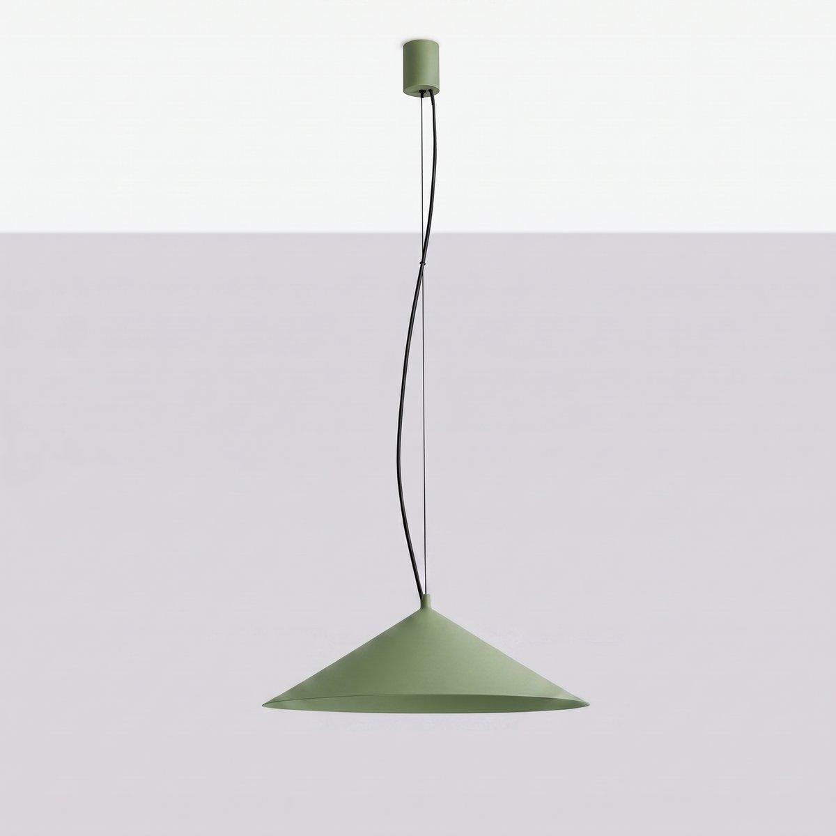 Suspension Acier Vert Olive LED 1 Fint vert olive, EDEN