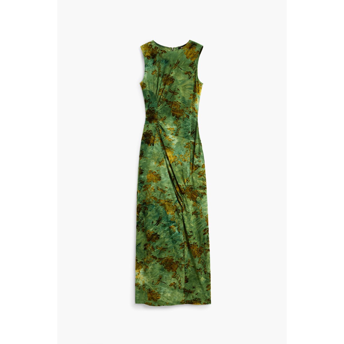 Robe midi floquée vert, DESIGUAL