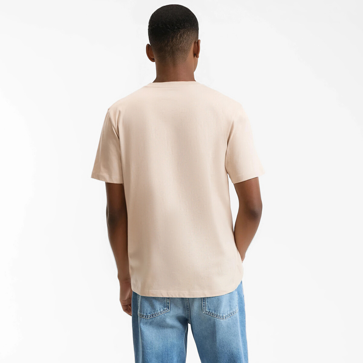 T-shirt col rond manches courtes beige, LA REDOUTE COLLECTIONS