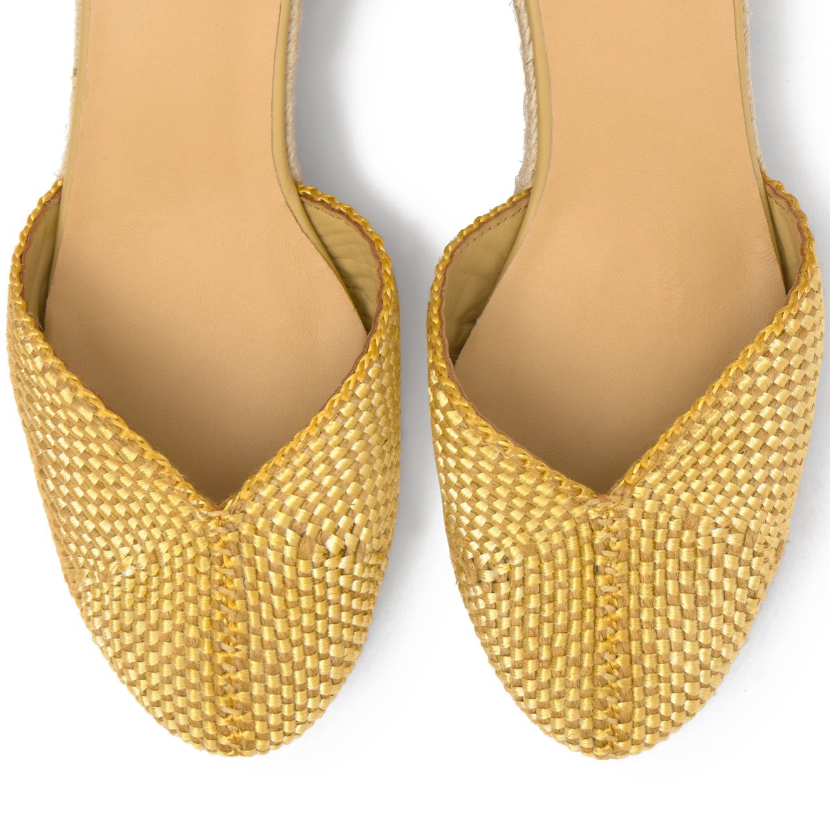 Espadrilles compensées en jute à fils métallisés CORA PLATFORM doré, CASTANER