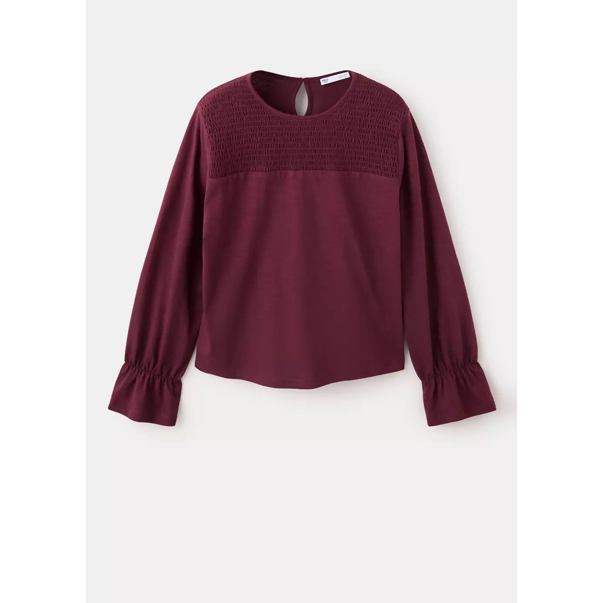 T-shirt coton nid d'abeille bordeaux, MANGO TEEN