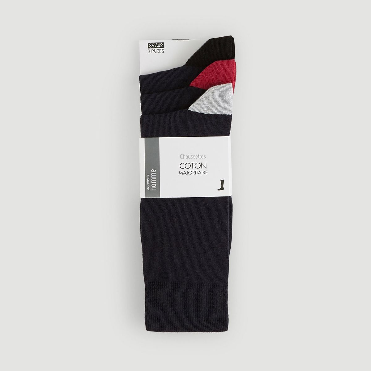 Lot de 3 paires de chaussettes marine, MONOPRIX