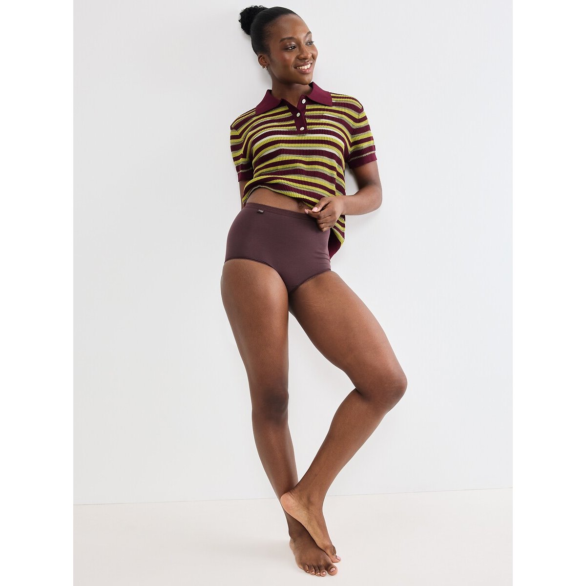 Lote de 4 cuecas maxi SLOGGI BASIC+ rosa + ameixa + bordeaux + branco, SLOGGI