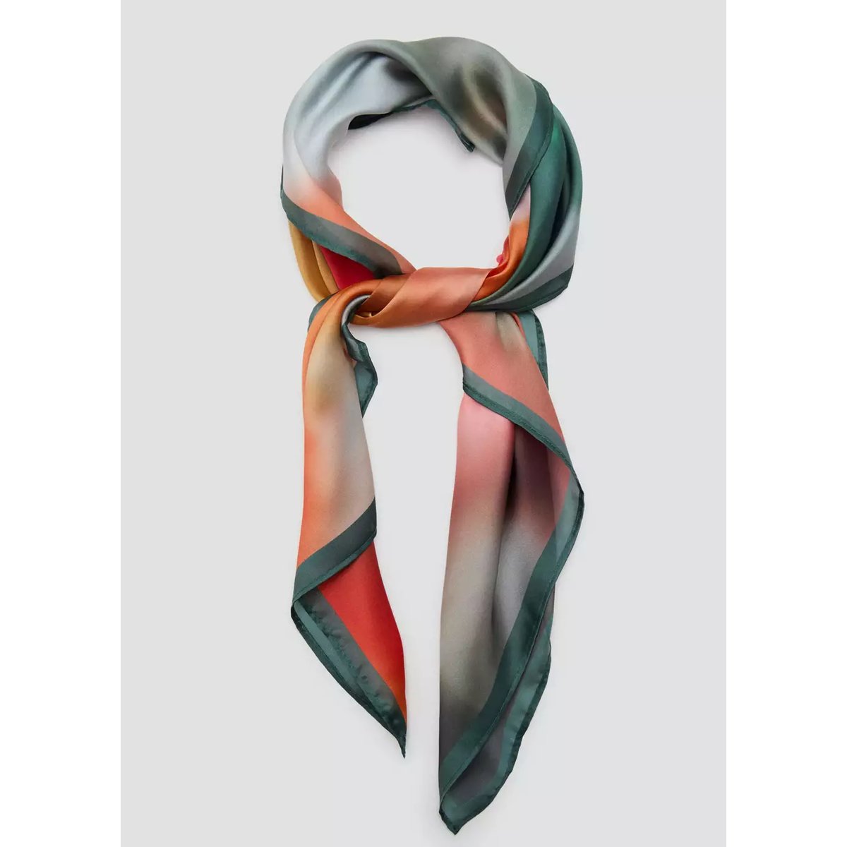 Foulard satiné imprimé orange, MANGO