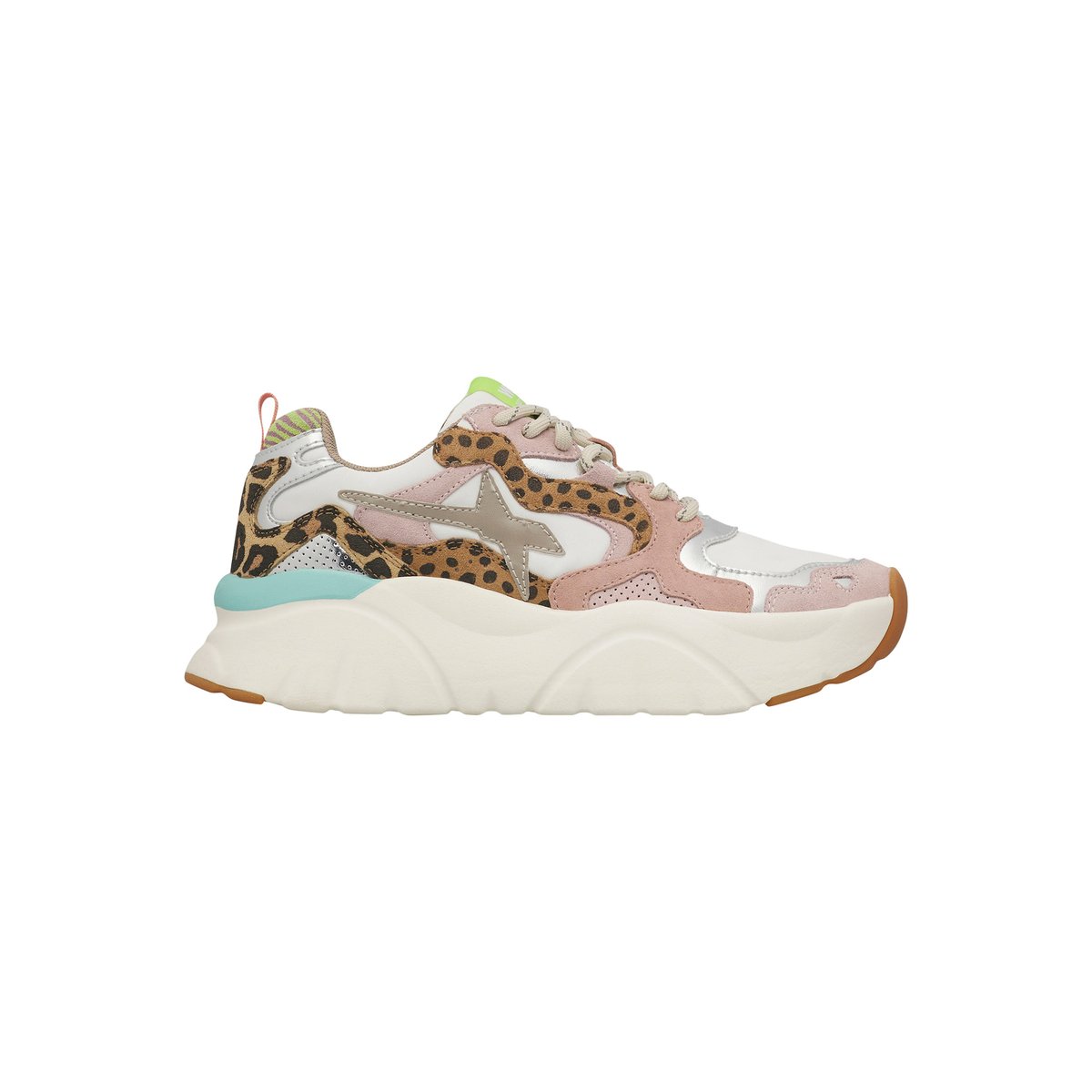 Sneakers en daim et tissu technique MIA-W. gris tourterelle-blanc, W6YZ