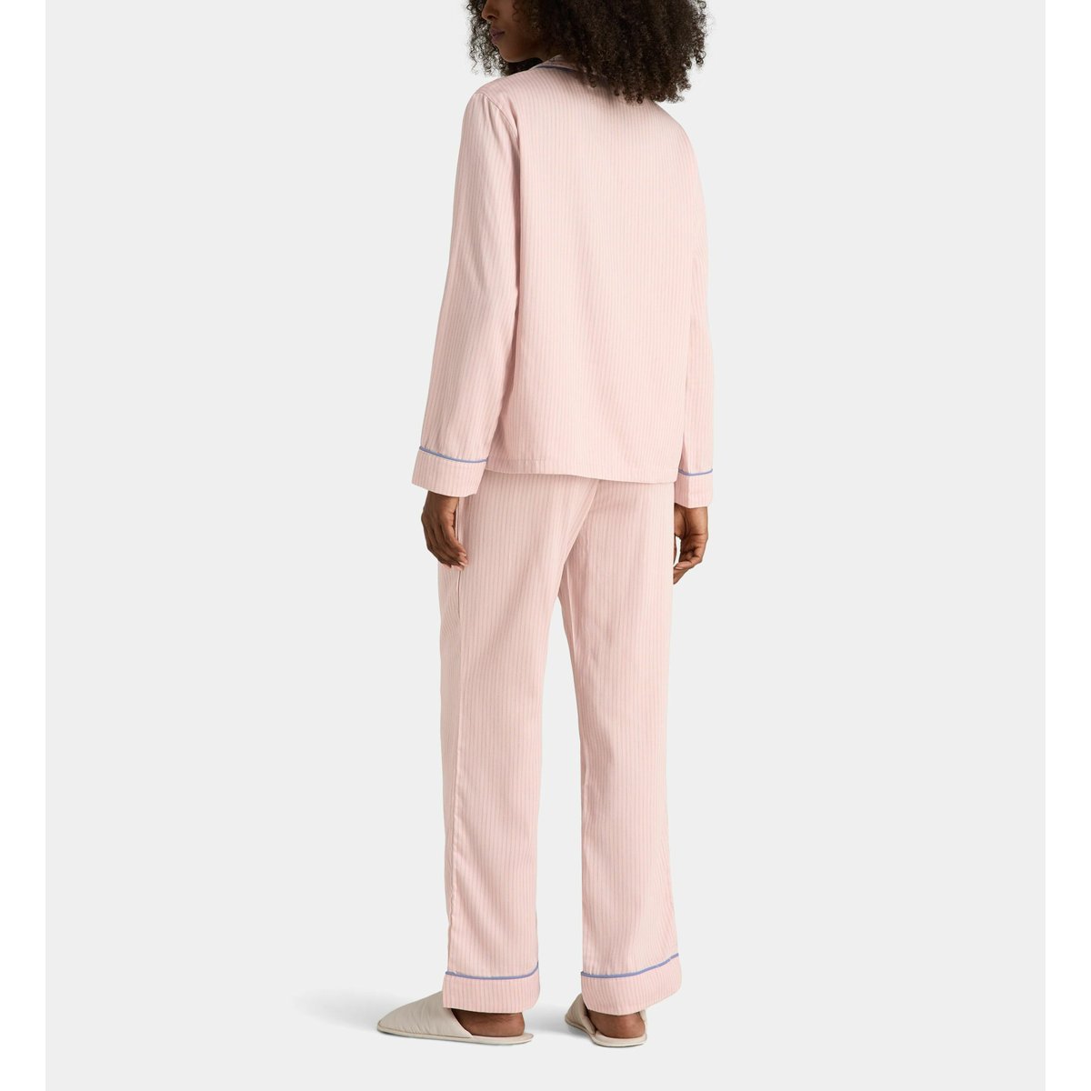Pyjama zero à manches longues en coton à motif rayé rose, GALERIES LAFAYETTE