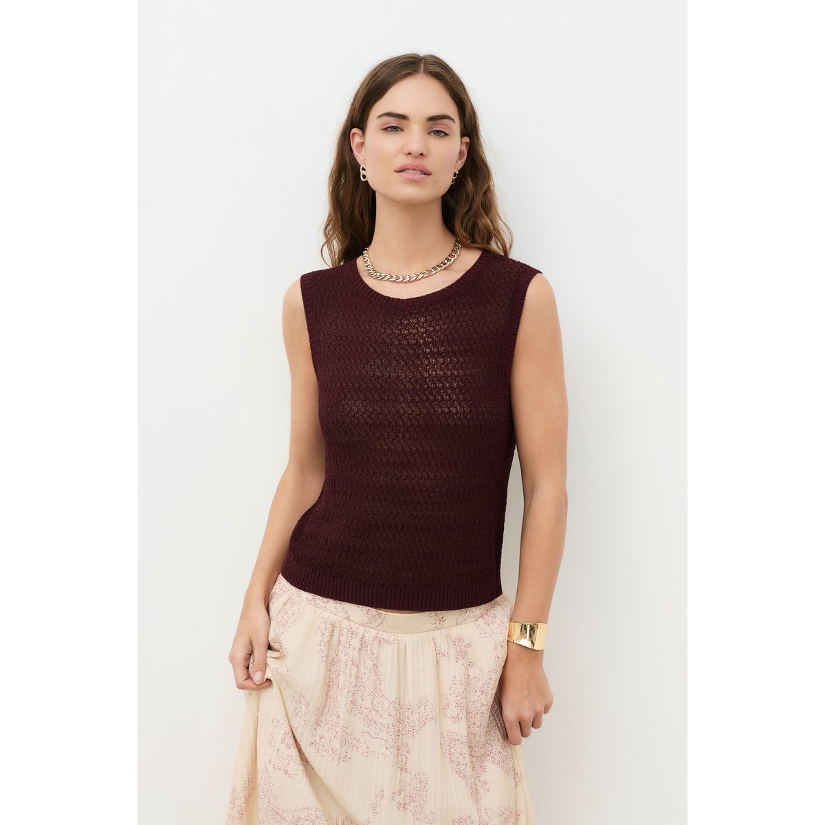 Pull droit col rond PULL MPAQUITO violet foncé, CAROLL