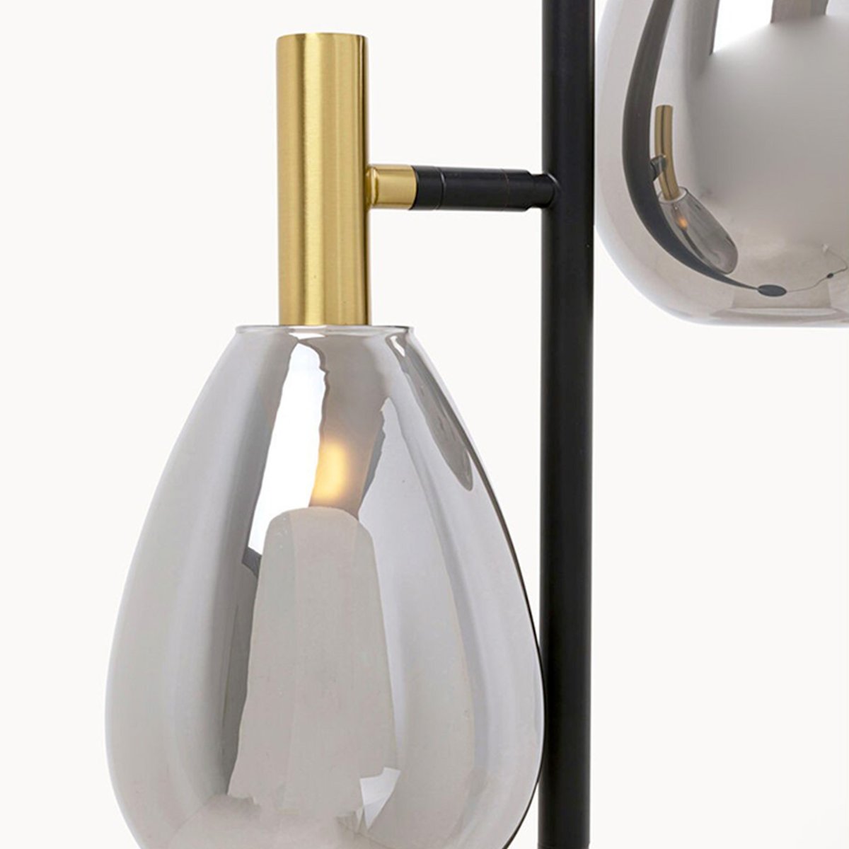 Lampadaire en acier et verre, FARI noir, KARE DESIGN