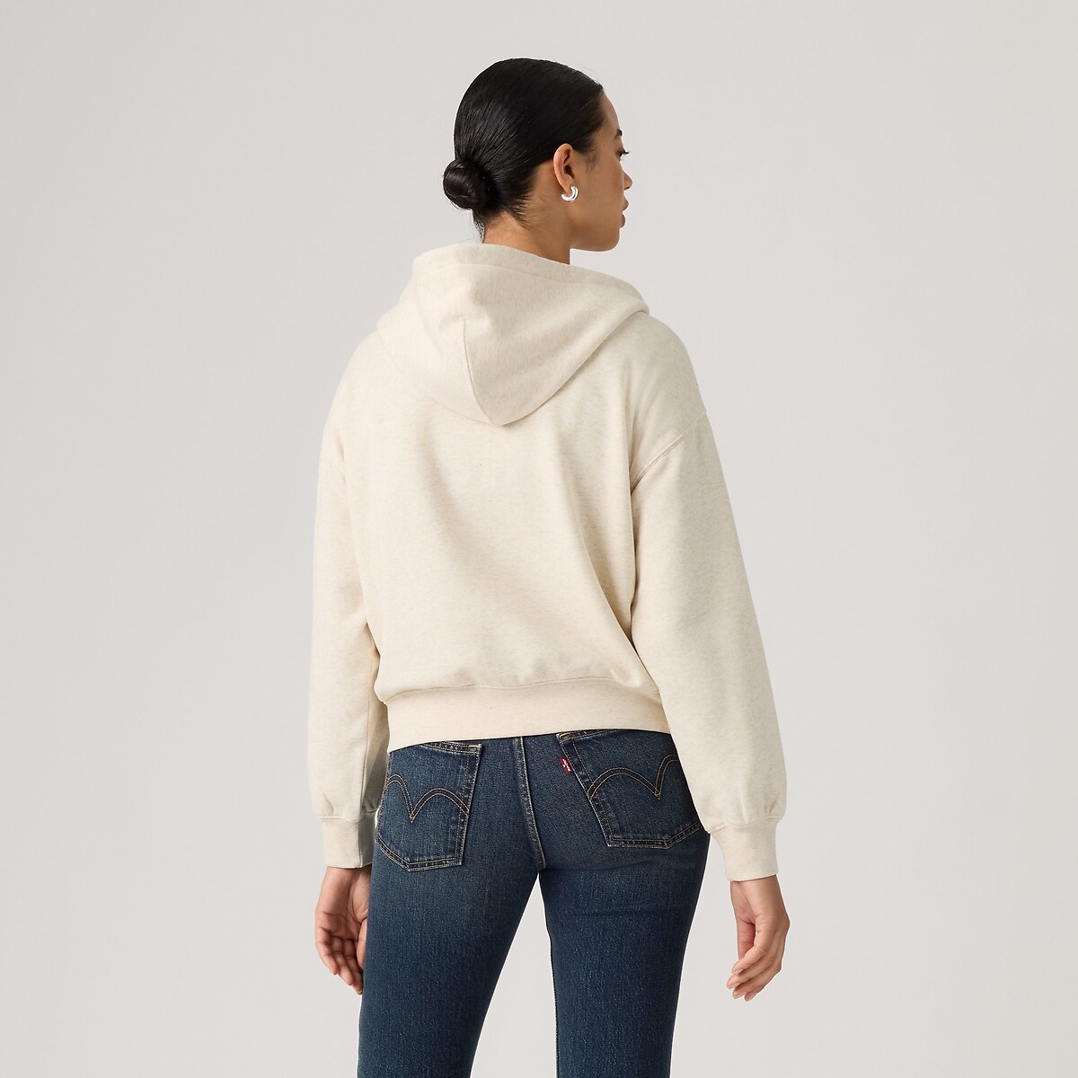 Sweat zippé à capuche ecru, LEVI'S