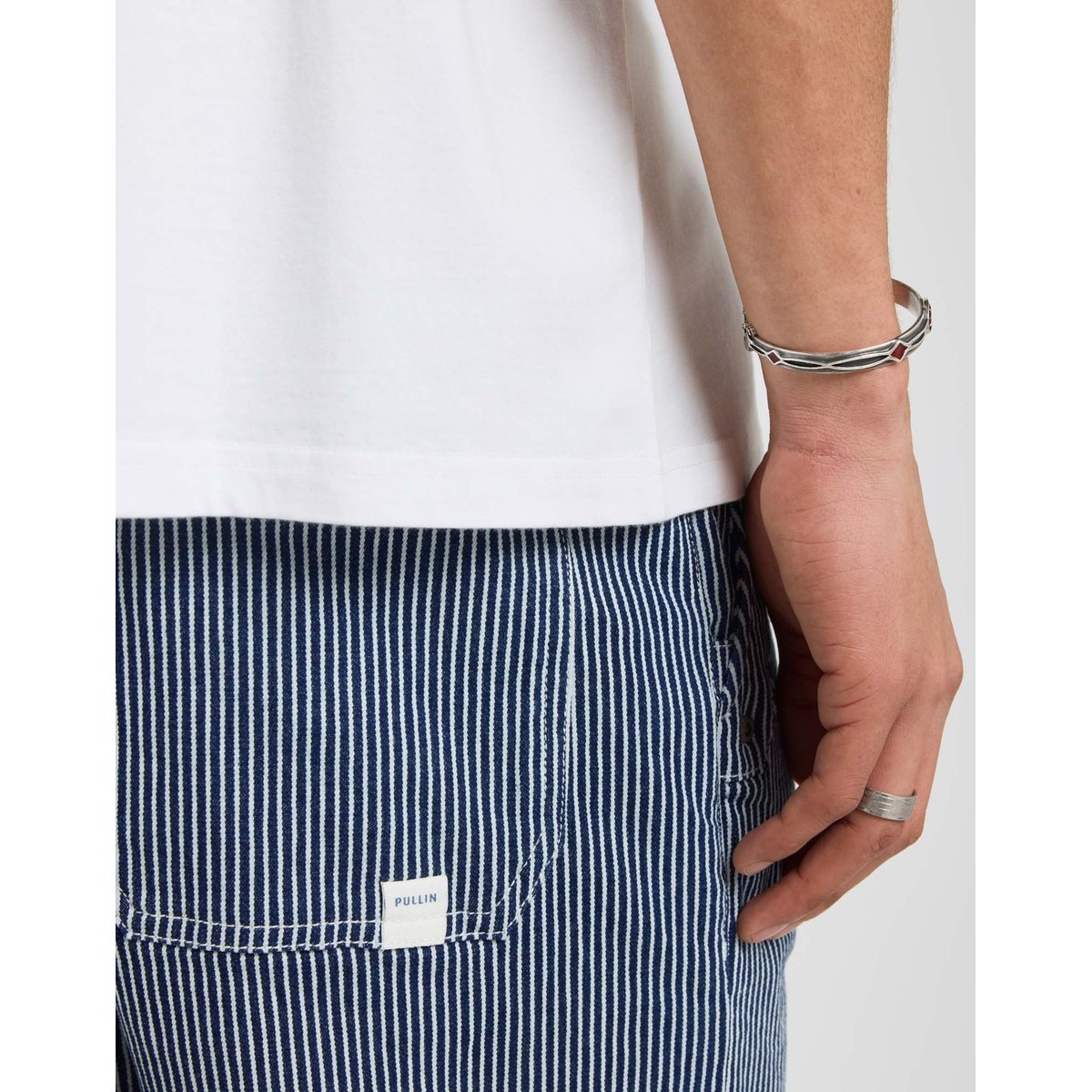 PANTALON LOOSE DKSTRIPE raye bleu, PULLIN
