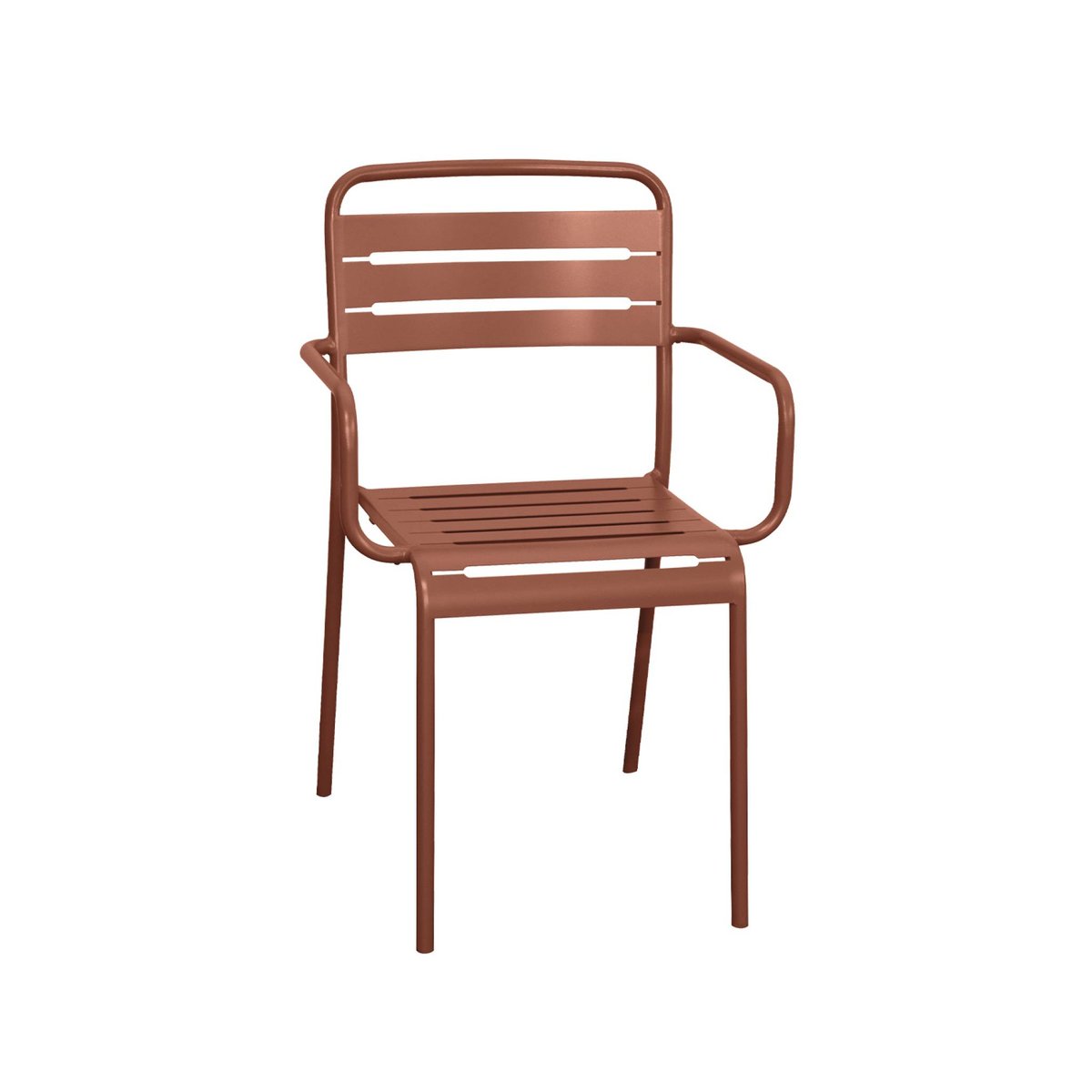 Table de jardin métal + 6 assises AMÉLIA terracotta, SWEEEK