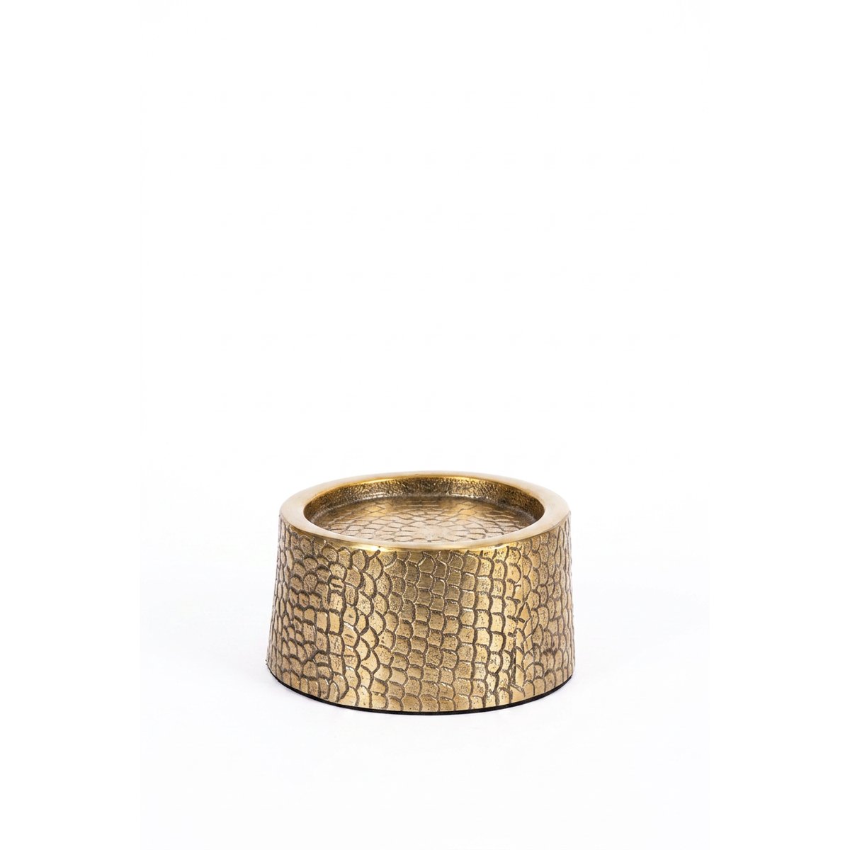 Bougeoir en aluminium CROCO laiton, BAZAR BIZAR
