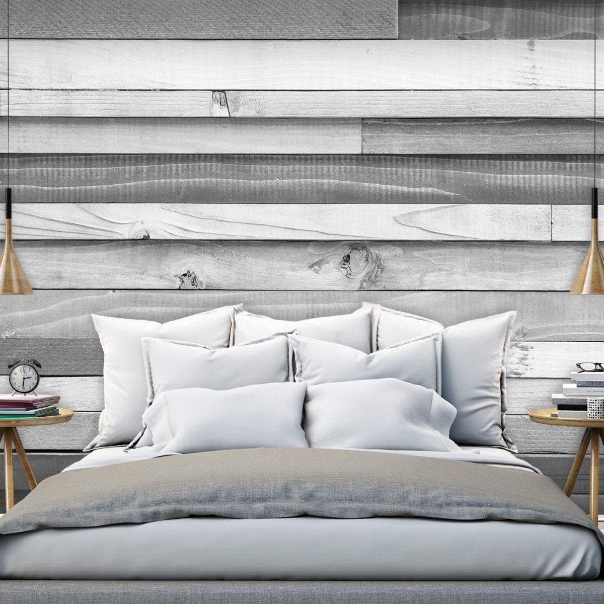Papier peint intissé panoramique Gray Mansion gris / argent, EDEN