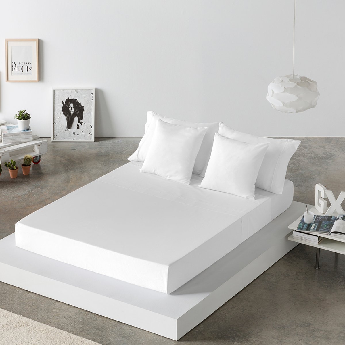 Drap de lit CASUAL blanc, NAF NAF HOME