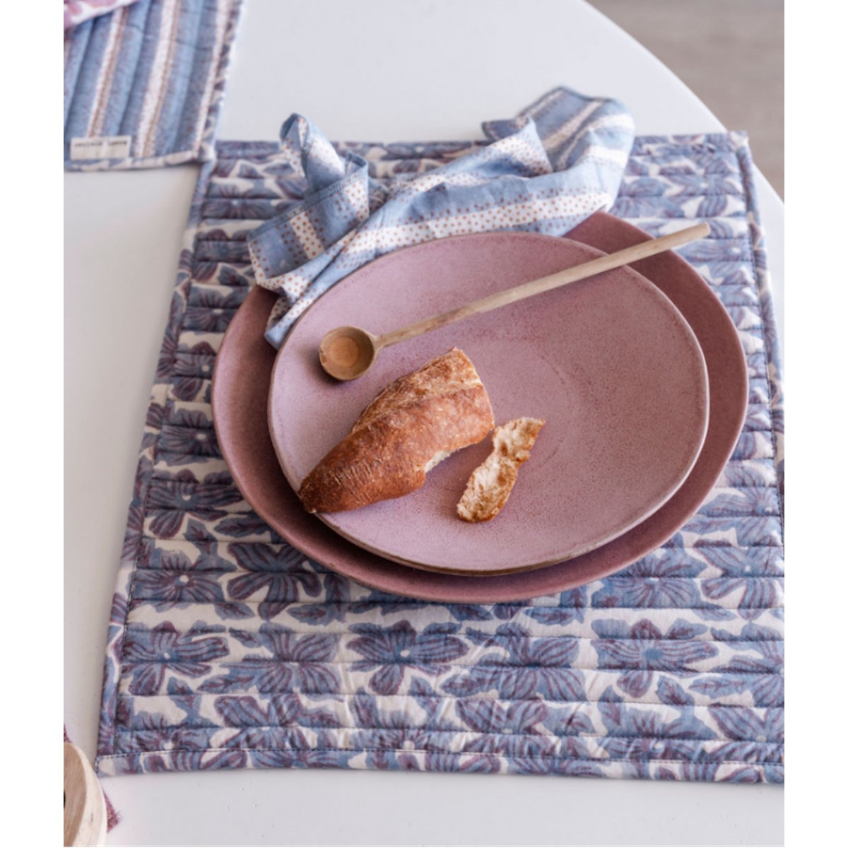 Set de table imprimée Manoa bleu azul, BINDI ATELIER
