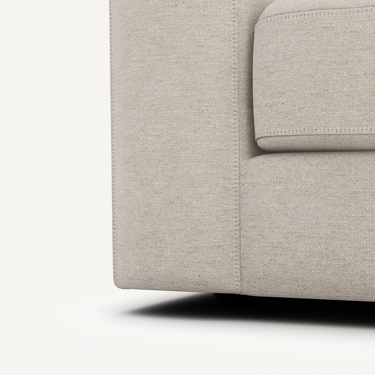 Kompaktes 3-Sitzer-Sofa aus meliertem Canvas, SKANDER elfenbein, AM.PM