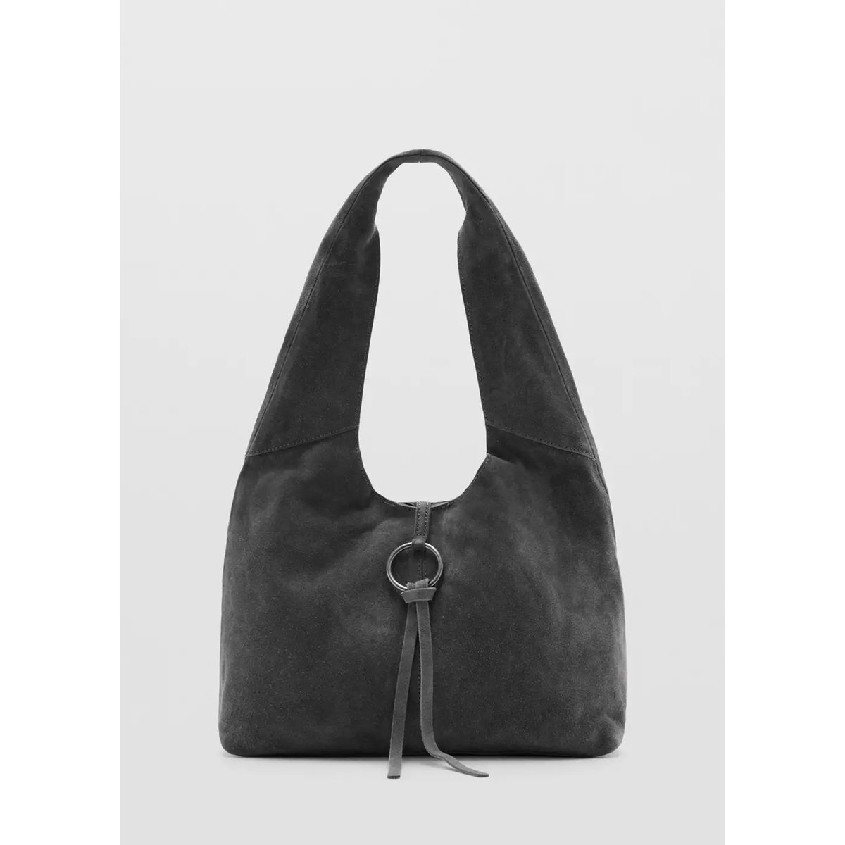 Sac porté épaule en cuir anneaux gris, MANGO TEEN