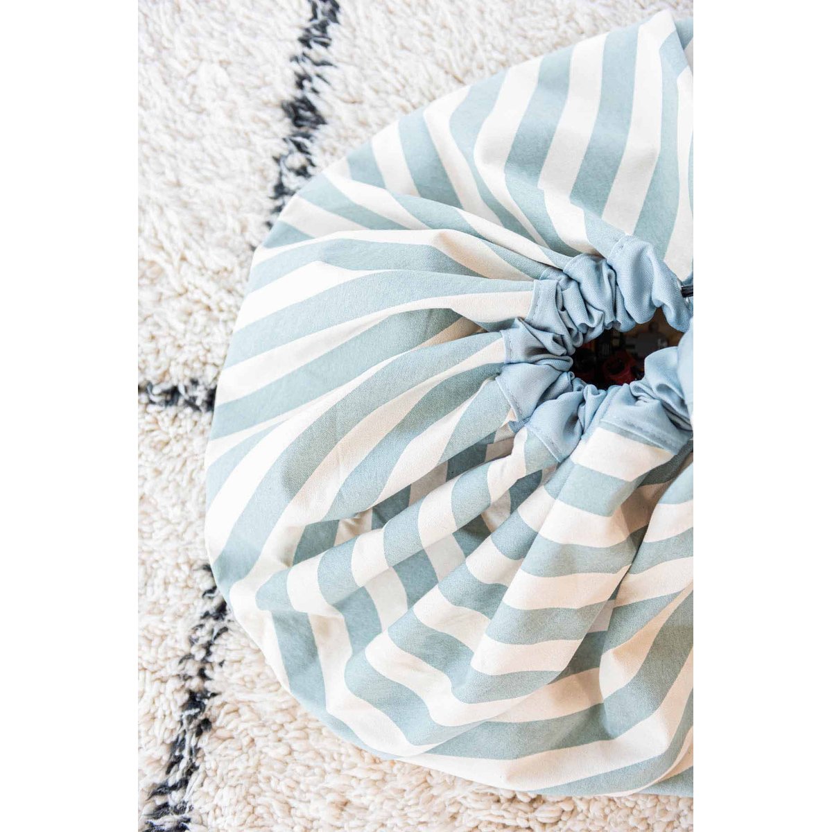 play&go - tapis de jeu & sac à jouets - stripes green ecru/vert, PLAY ET GO