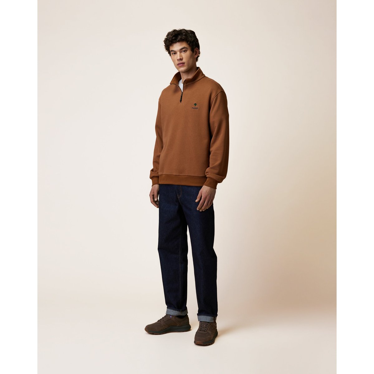Sweat en molleton camel, FAGUO