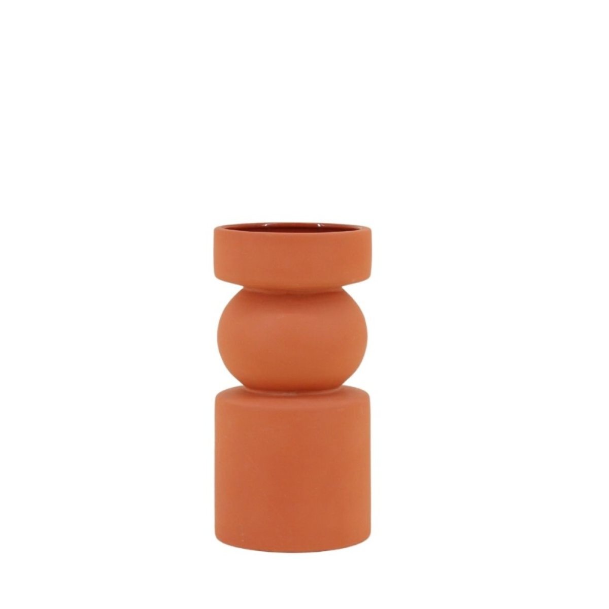 Vase géométrique, H20cm terracotta, ORNAMI