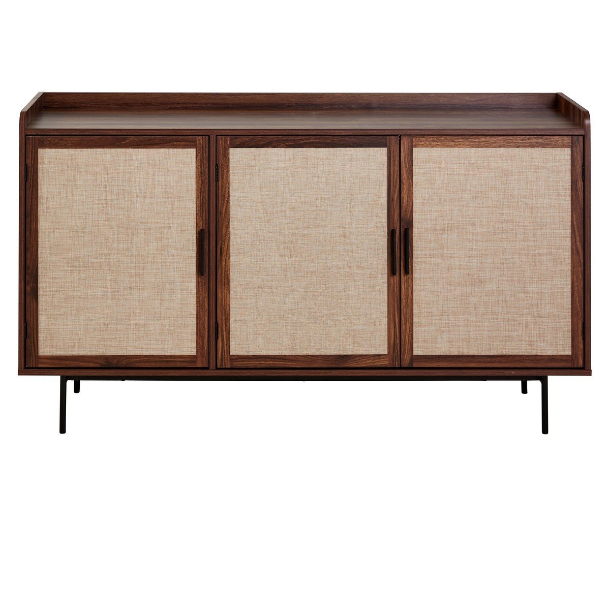 Buffet 3 portes décor noyer JETSON bois foncé, CALICOSY