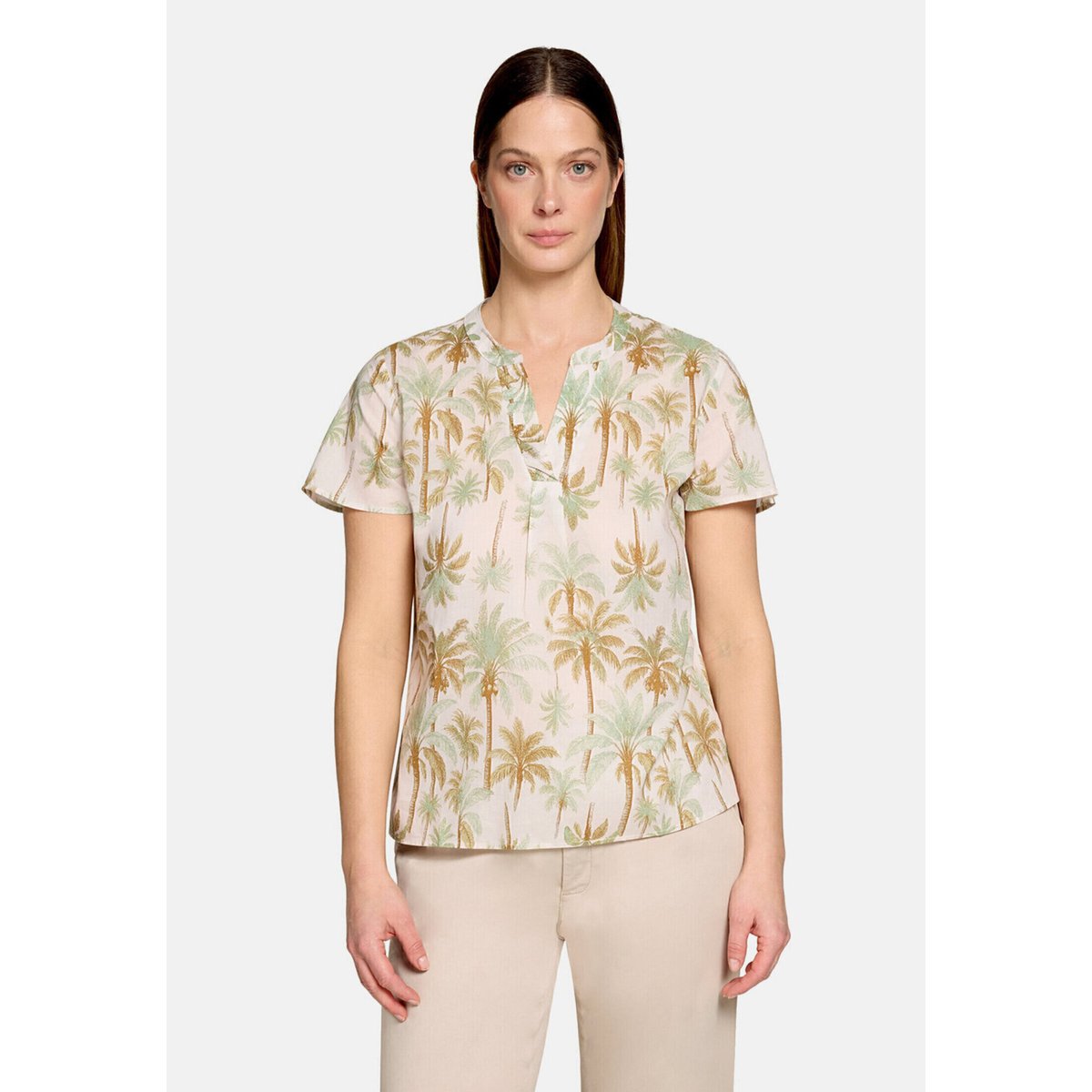T-shirt façon blouse à ruches nature/green, CARTOON