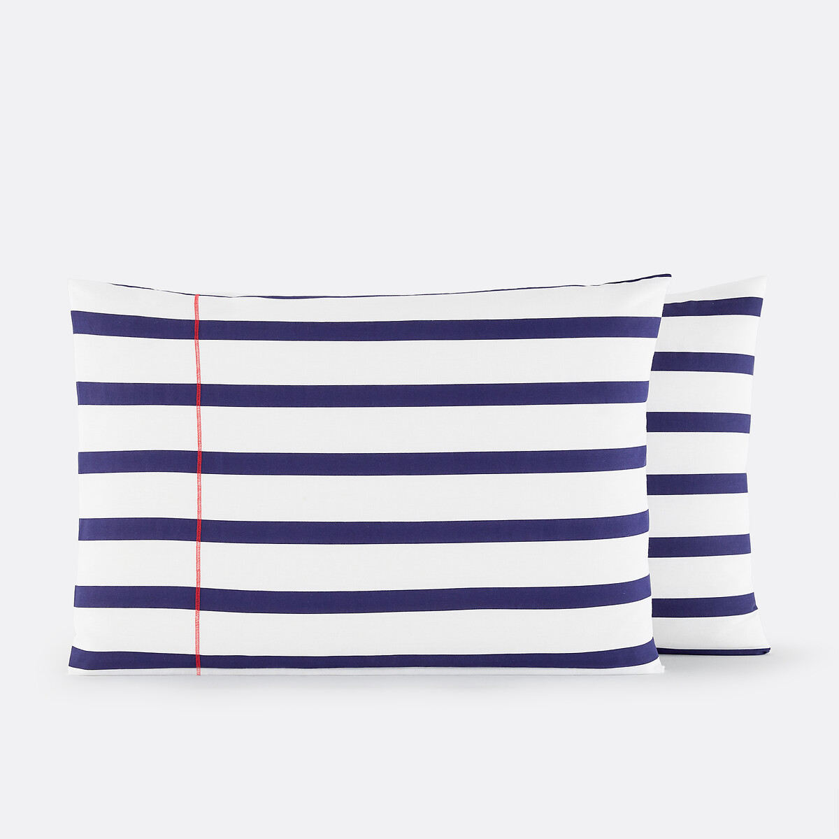 Taie d’oreiller pur coton, Malo blanc/marine, LA REDOUTE INTERIEURS