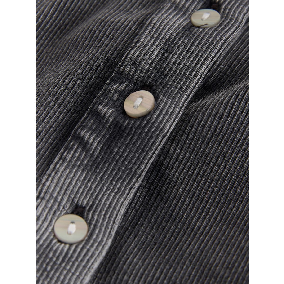 Haut côtelé effet superposé à col boutonné gris, NEXT