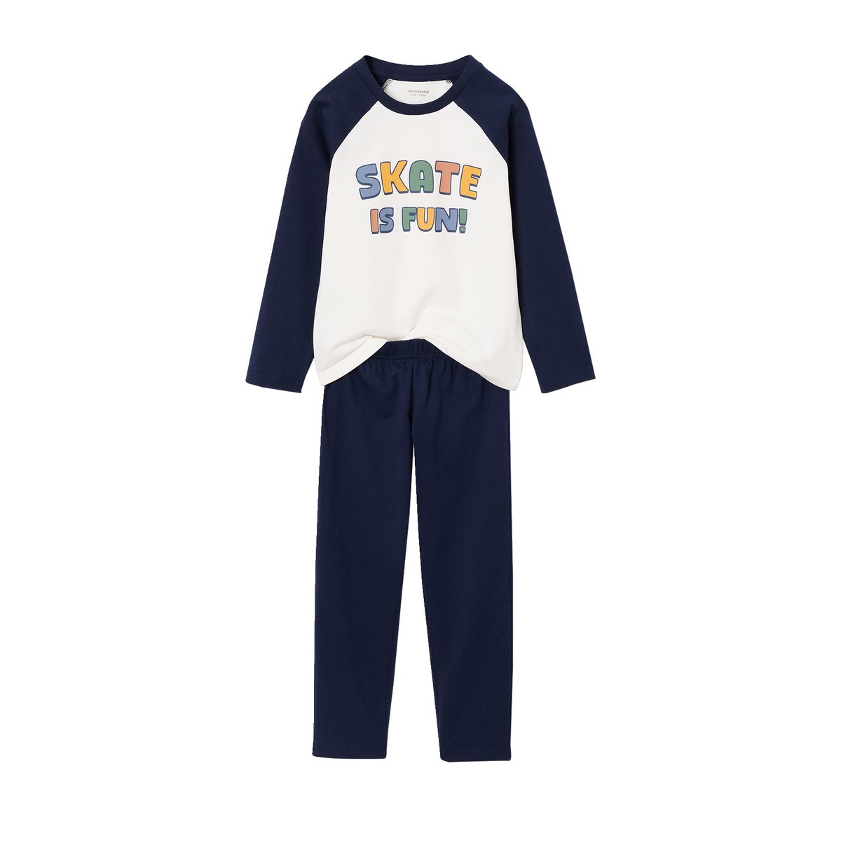 Lot de 2 pyjamas bleu grisé, VERTBAUDET