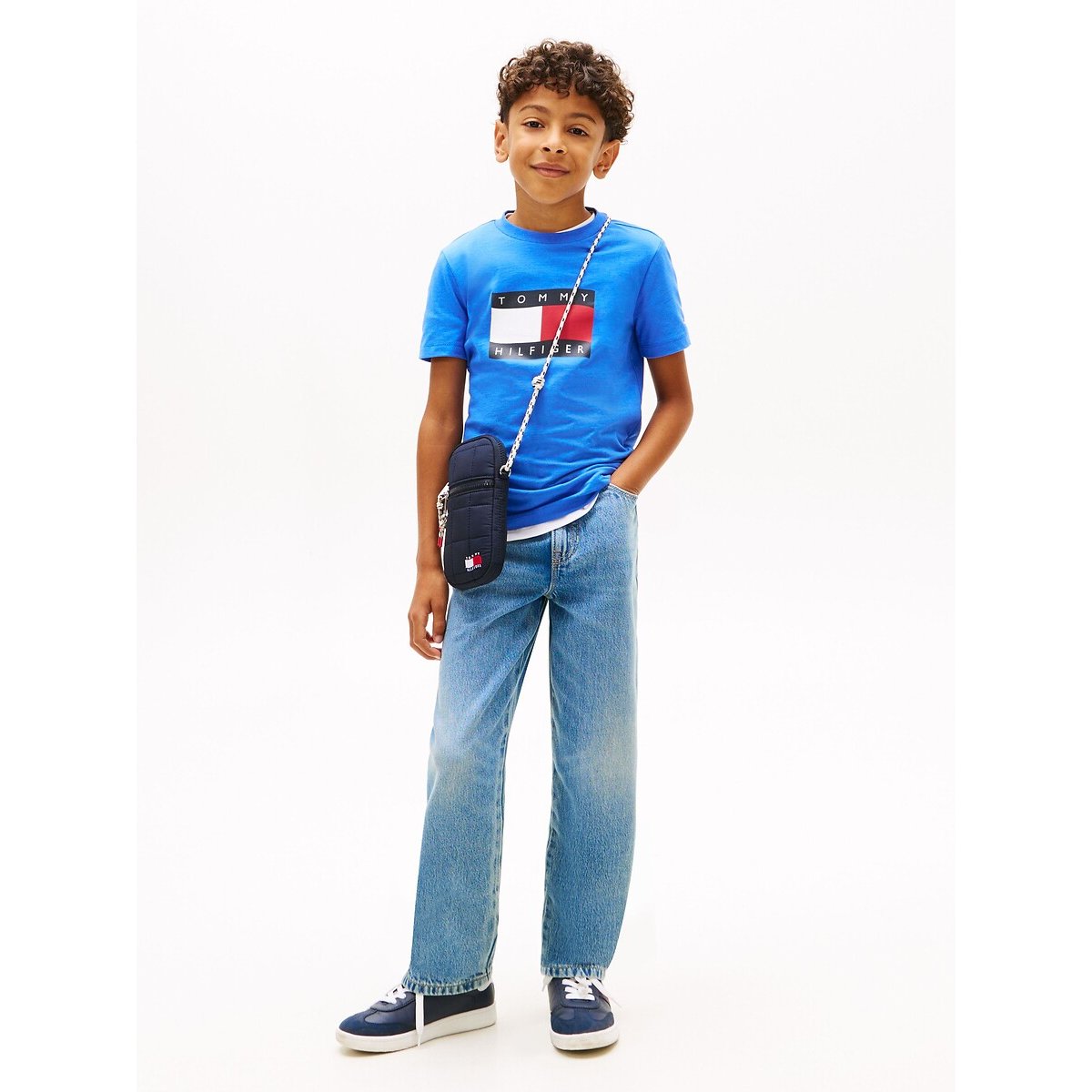 T-Shirt mit kurzen Ärmeln blau, TOMMY HILFIGER