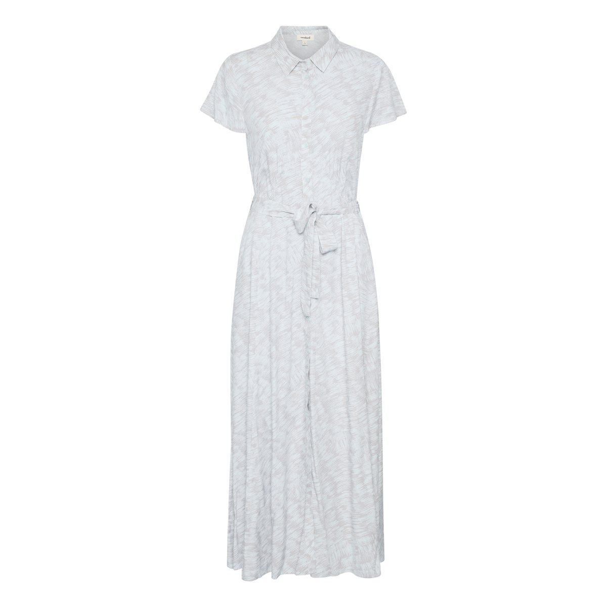 Robe bleu silver blue stroke print, SOAKED IN LUXURY