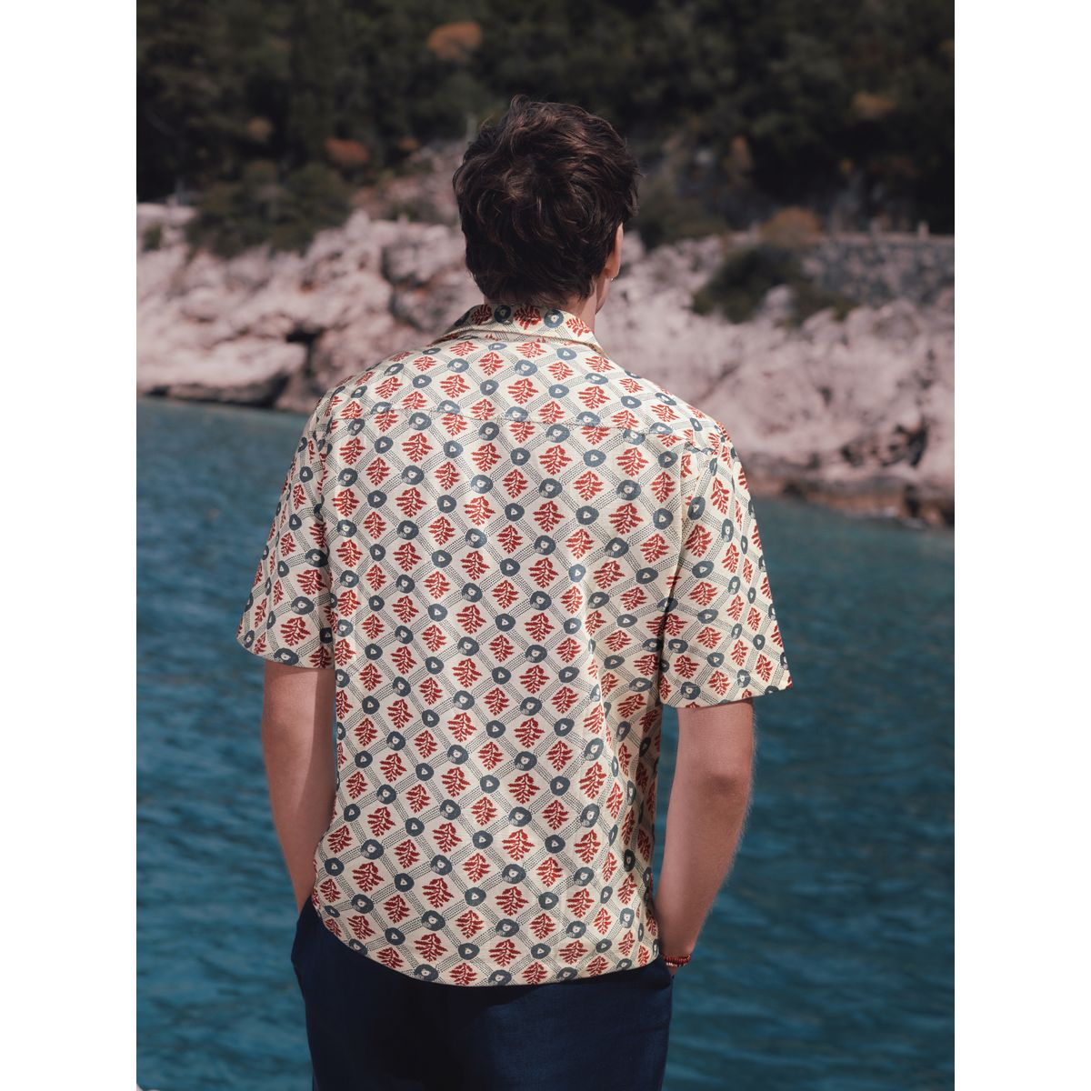 Chemise manches courtes à imprimé écru, NEXT