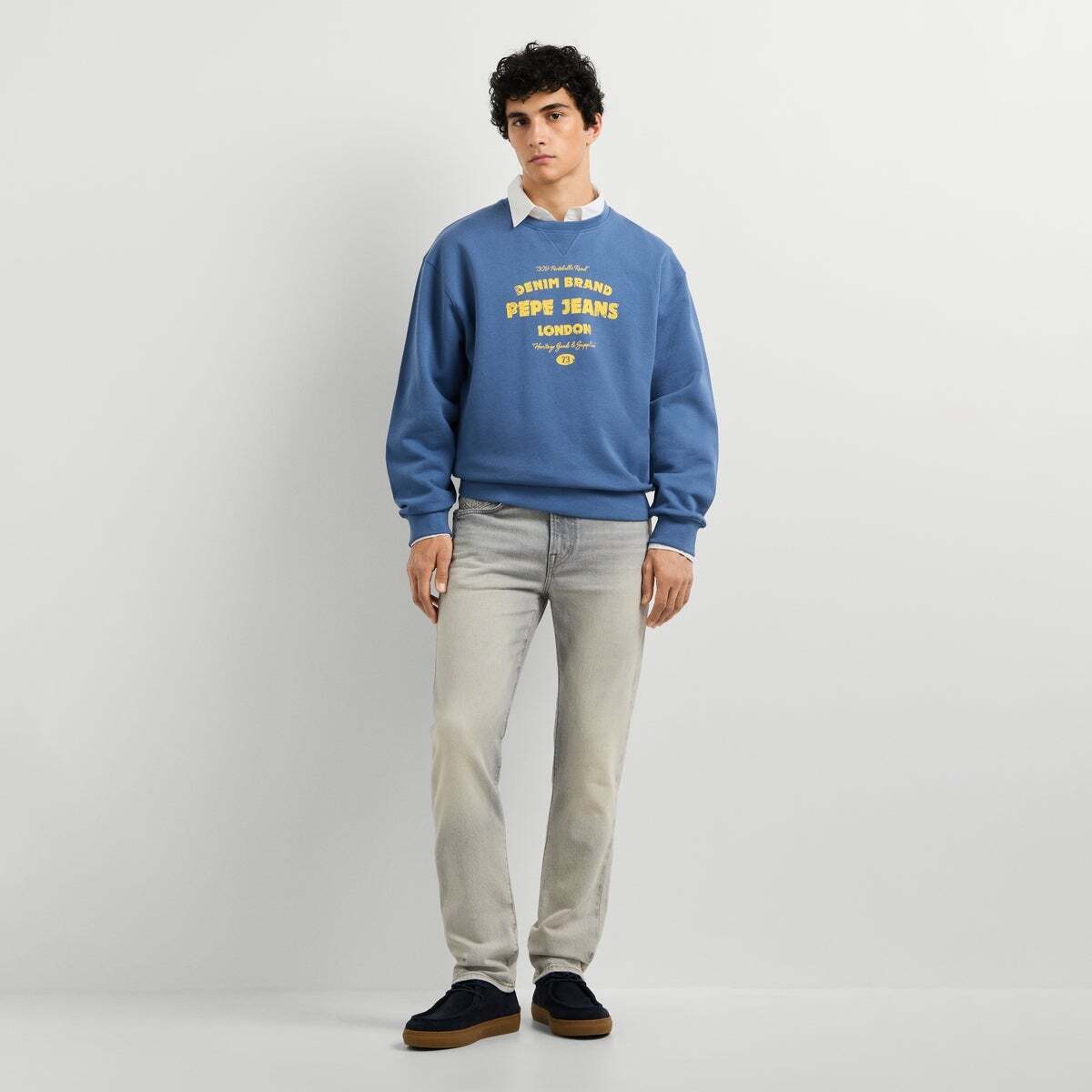 Sweat-Shirt À Col Rond Coupe Casual bleu mer, PEPE JEANS
