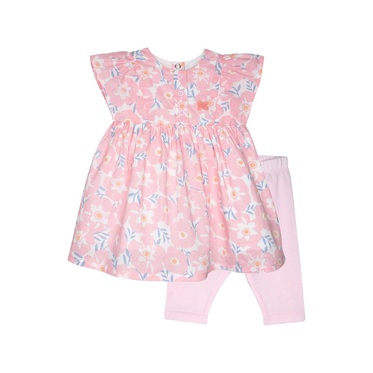 Robe legging lucie voile bebe blanc, SUCRE D'ORGE