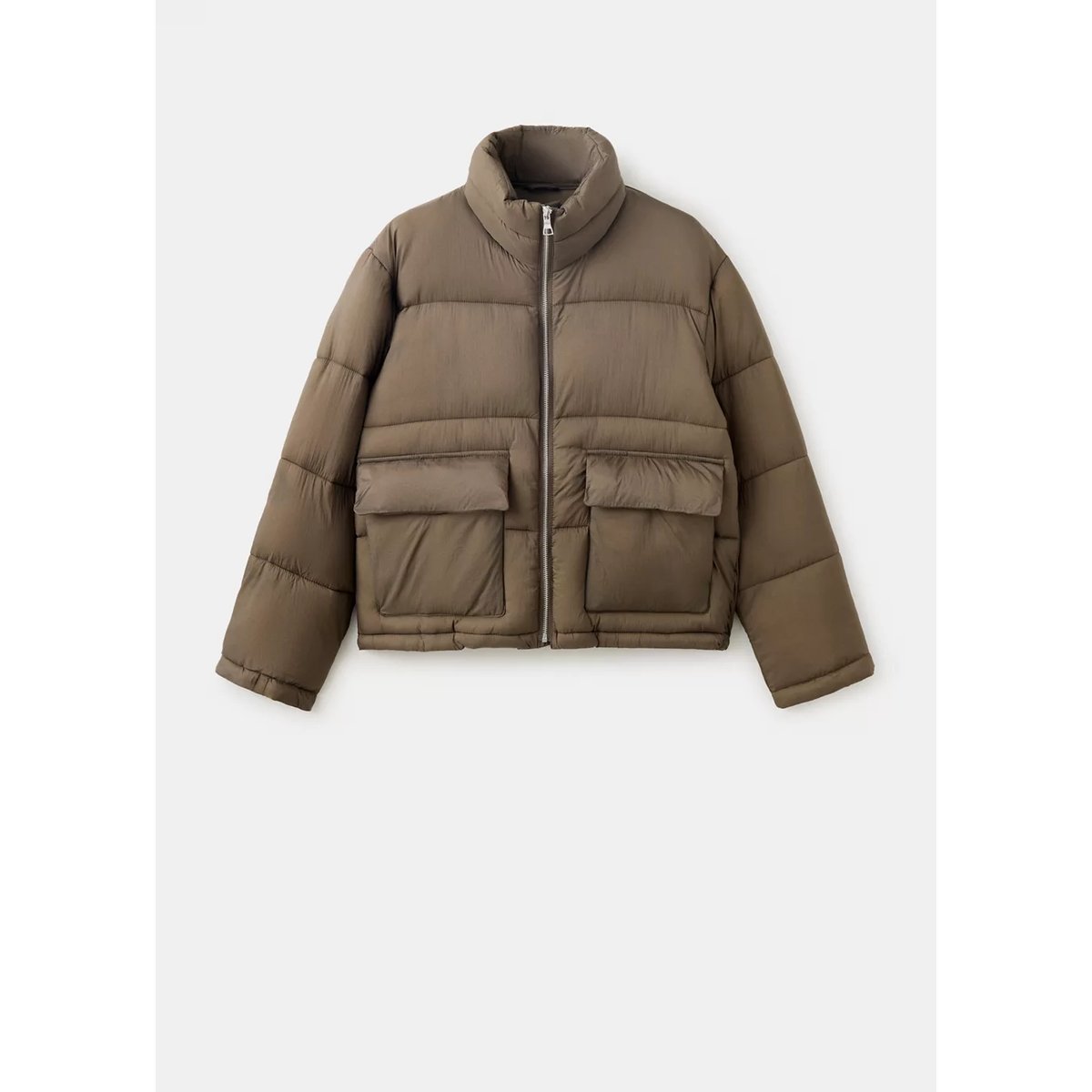 Anorak matelassé à poches plaquées kaki, MANGO