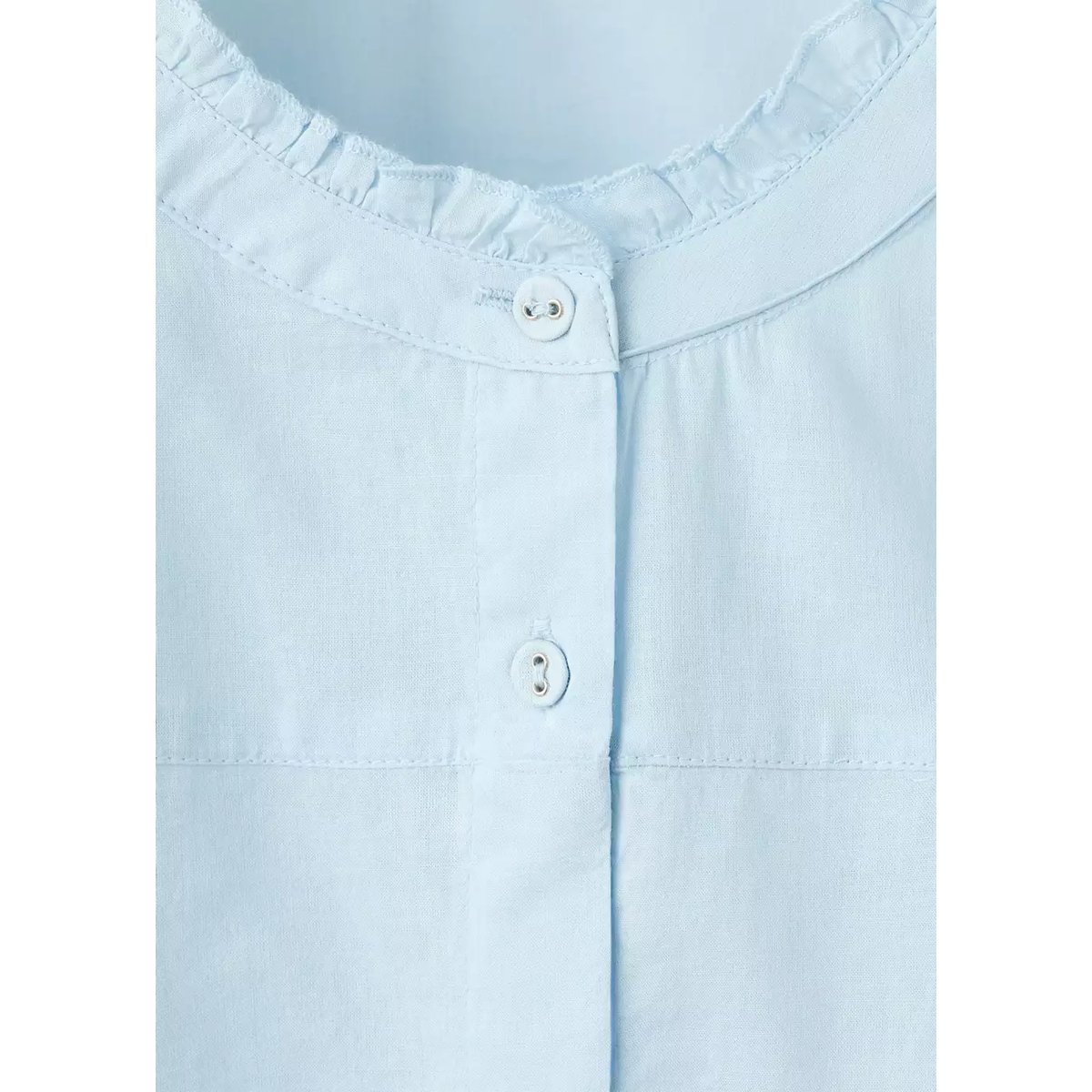 Blouse coton col à volant bleu ciel, MANGO TEEN