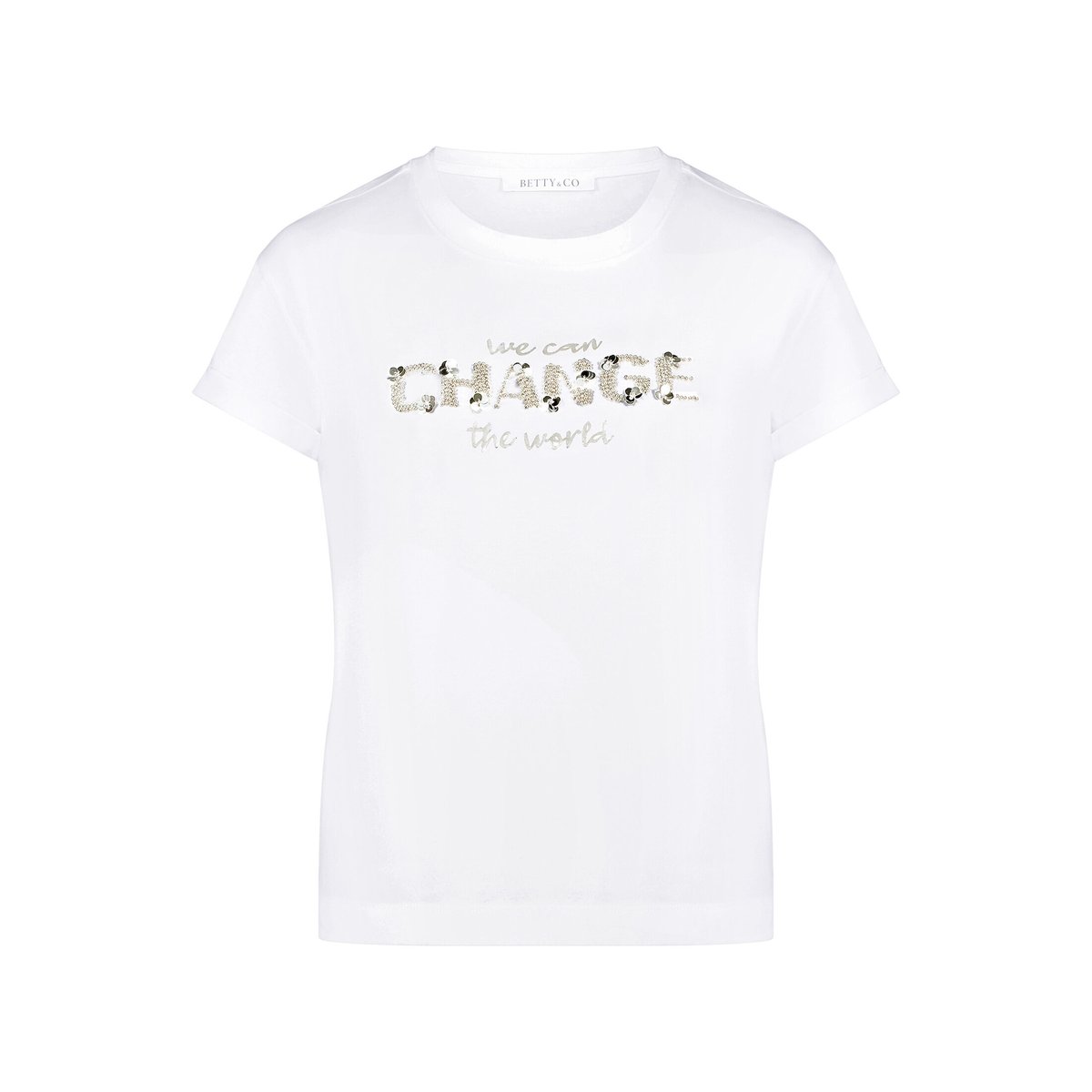 Haut casual à broderies patch white/silver, BETTY & CO