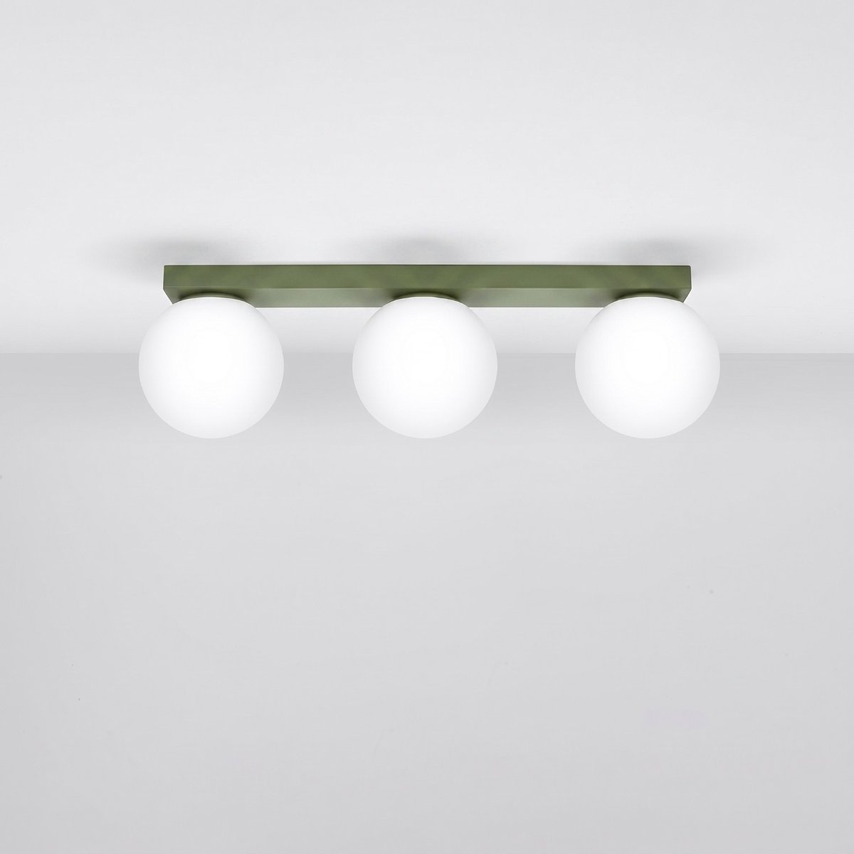 Plafonnier Acier Vert Olive G9 3 Yoli vert olive, EDEN