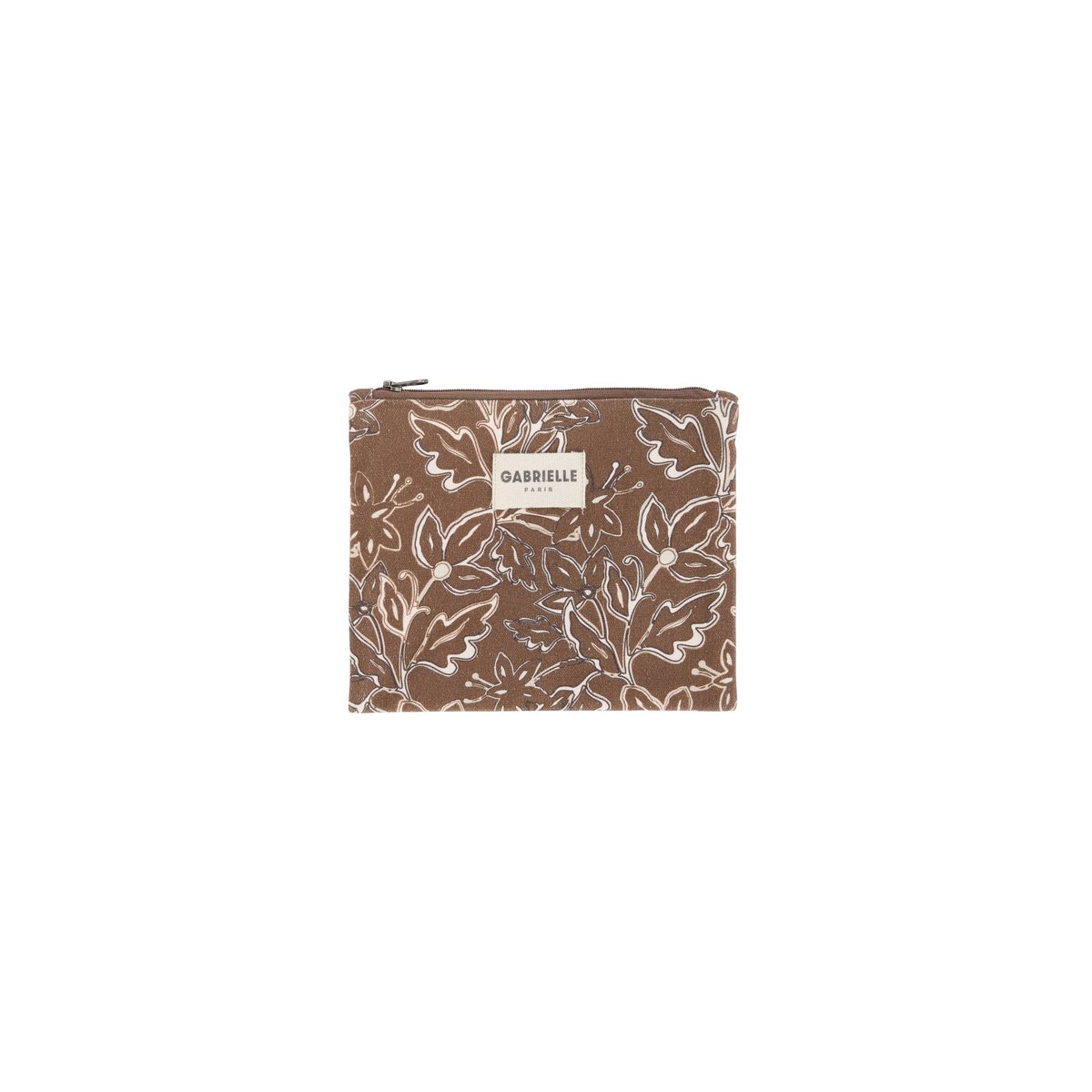 Petite pochette en coton, CHANTILLY marron chantilly, GABRIELLE PARIS