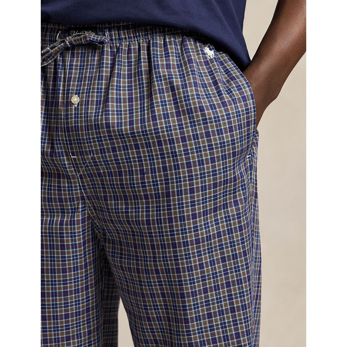 Ensemble de pyjama avec T-shirt et pantalon bleu marine/marron, POLO RALPH LAUREN