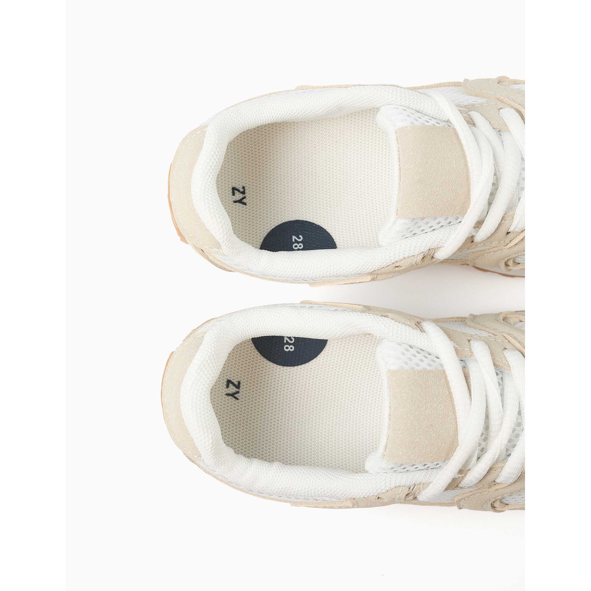 Baskets avec lacets et semelle en caoutchouc antidérapante beige, ZIPPY