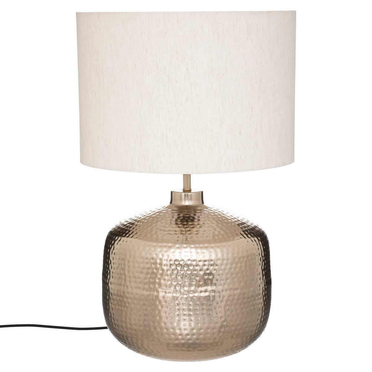 Lampe à poser métal et coton KAIS mordoré, ATMOSPHERA