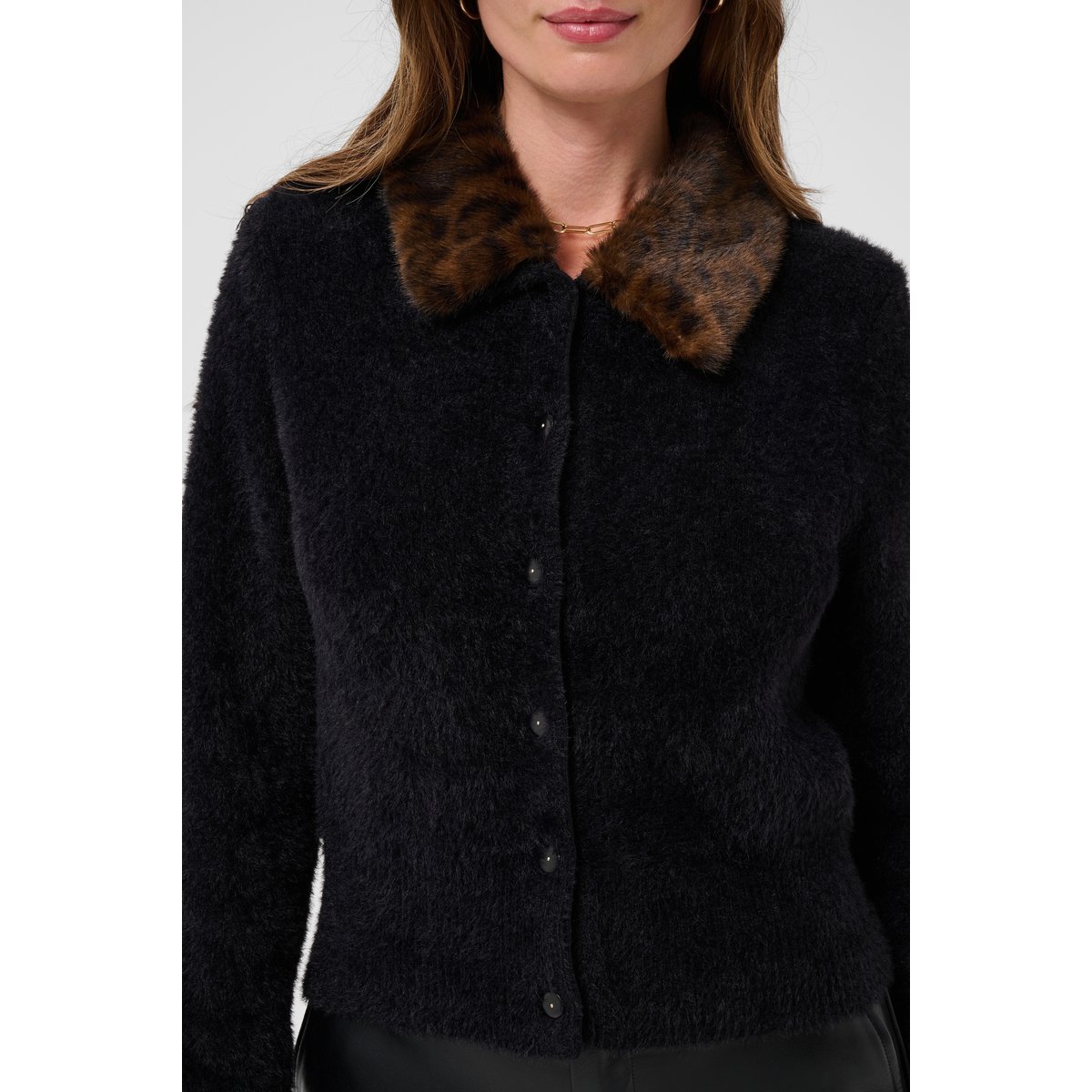 Cardigan à tricot noir pitch black, CREAM
