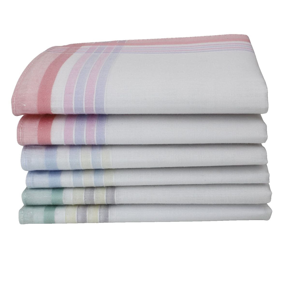 Lot de 6 mouchoirs en tissus imprimés AMBRE multicolore, LINANDELLE