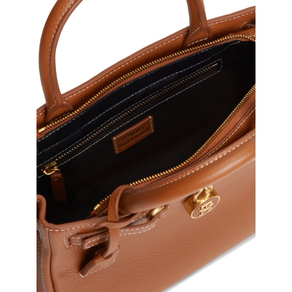 Minibolso tote bag de piel, AMERICAN ICON coñac, TOMMY HILFIGER