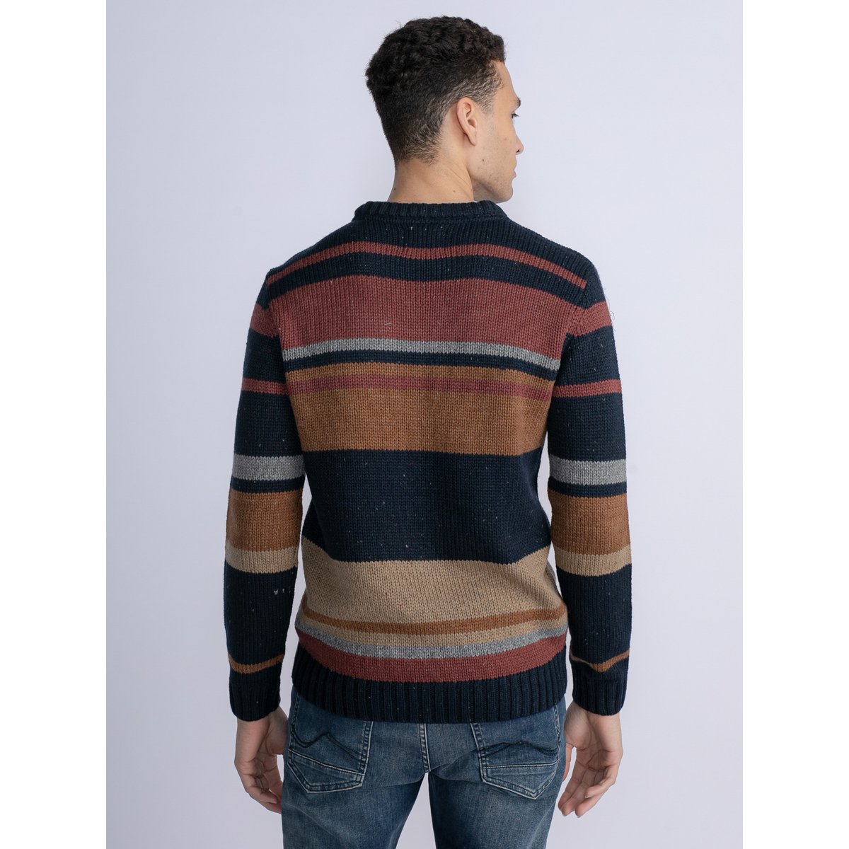 Pull rayé mundelein bleu midnight navy, PETROL INDUSTRIES