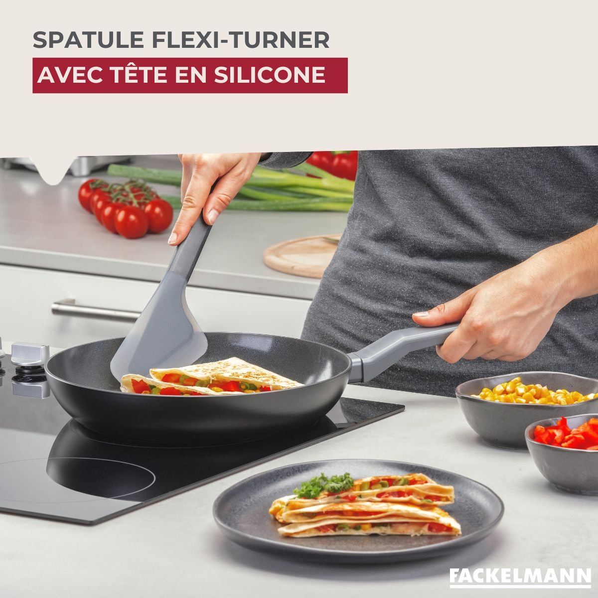 Spatule de cuisine Flexi-Turner noir, FACKELMANN