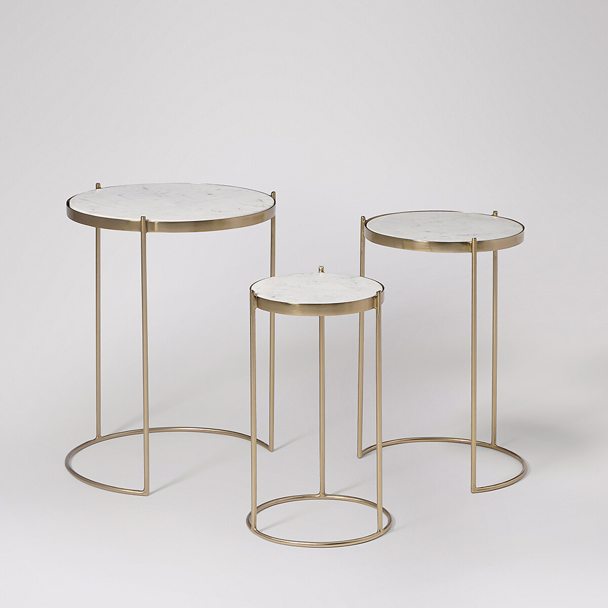 Cassel Metal Side Table white marble, SWOON