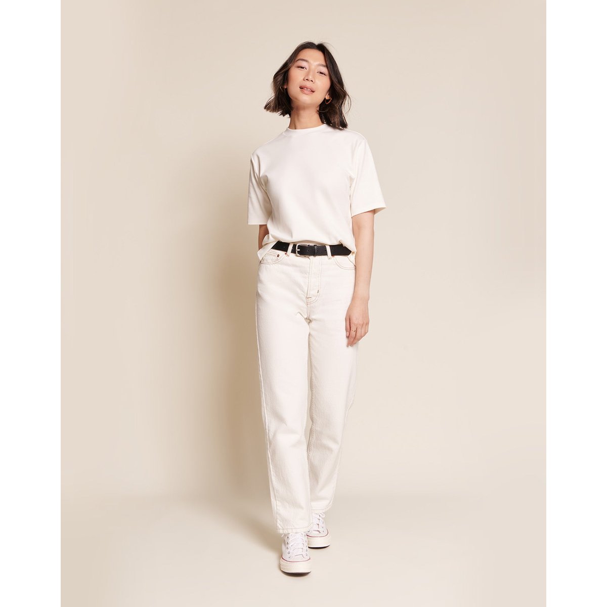 T-shirt en coton bio, ESSENTIELS blanc - ivoire, EMOI EMOI