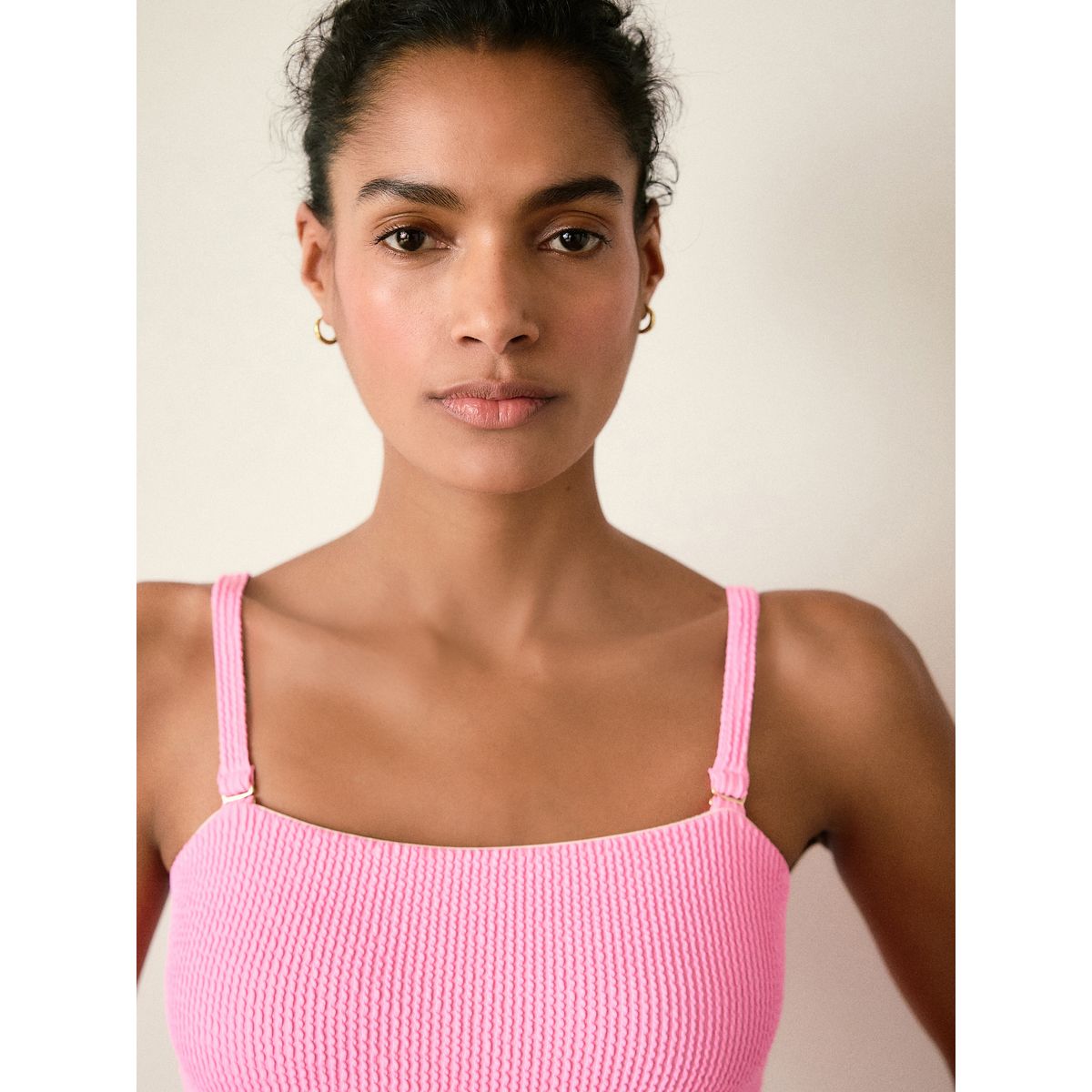 Maillot de bain bandeau maternité crinkle rose, NEXT